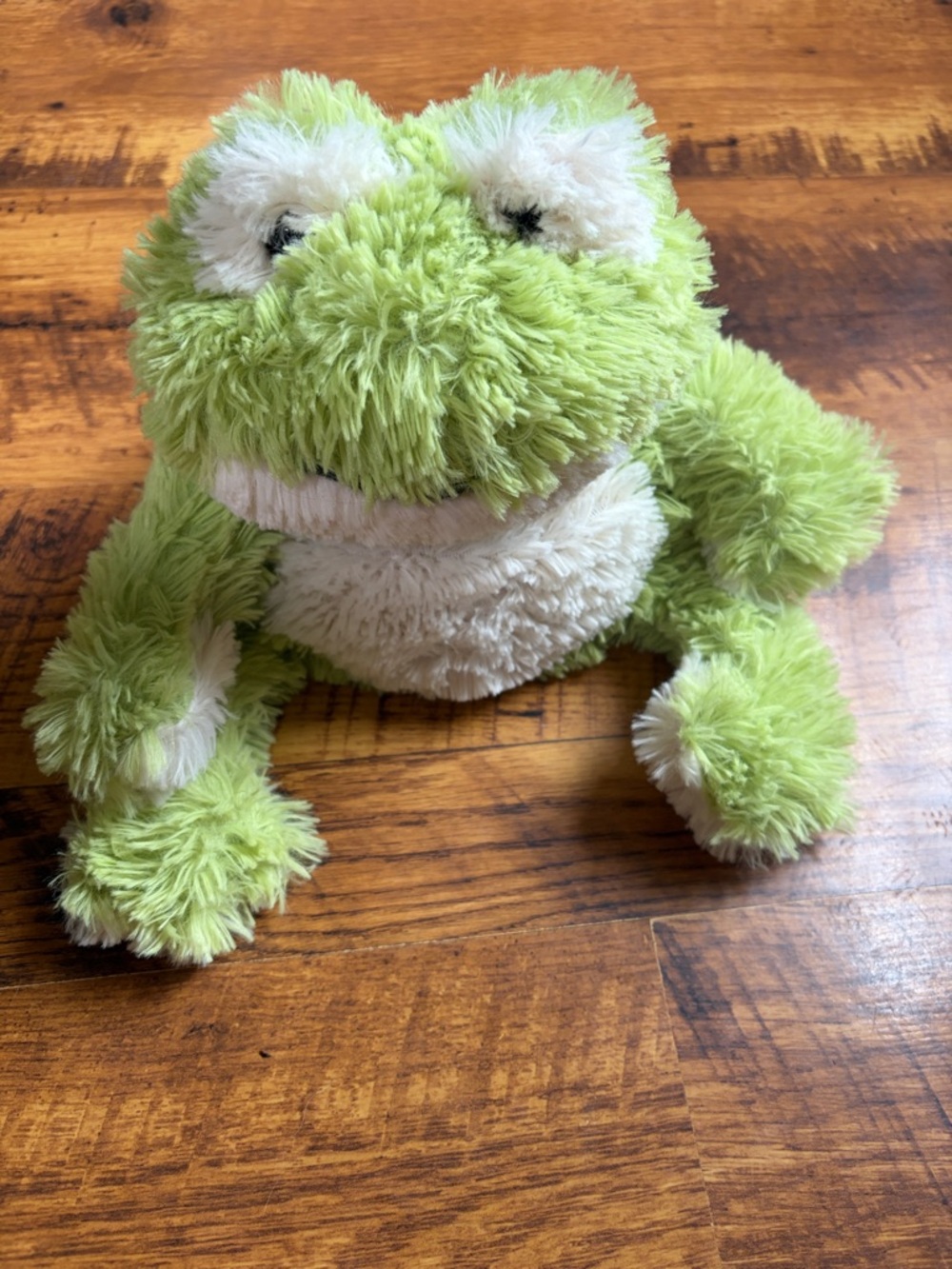Warmie Plush Green Frog - Soft White Belly